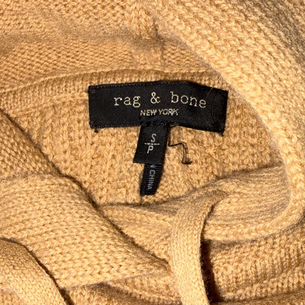 Rag & Bone Camel Hooded Sweater Cashmere and Wool Blend - Picture 6 of 9